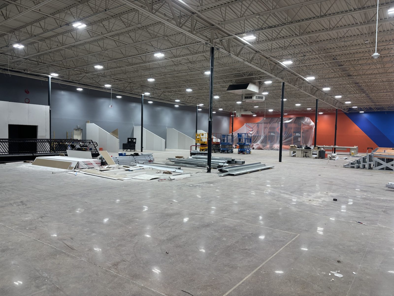 Sky Zone Hurst shell before the build